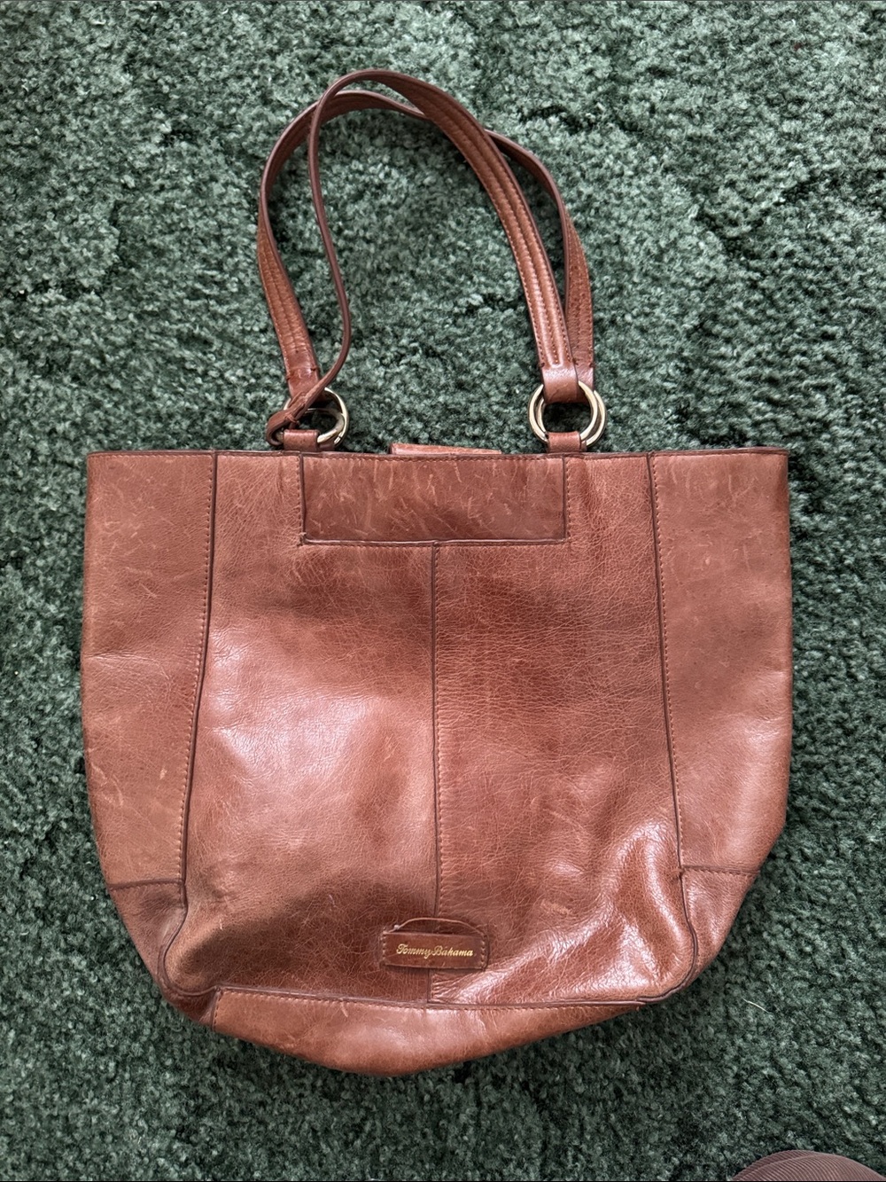 Tommy Bahama Chestnut Brown Leather Tote